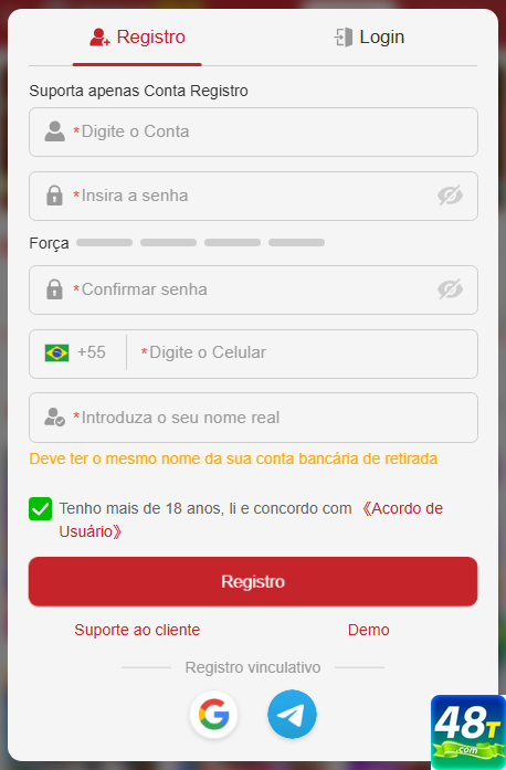 Experiência de Jogos 48t.com